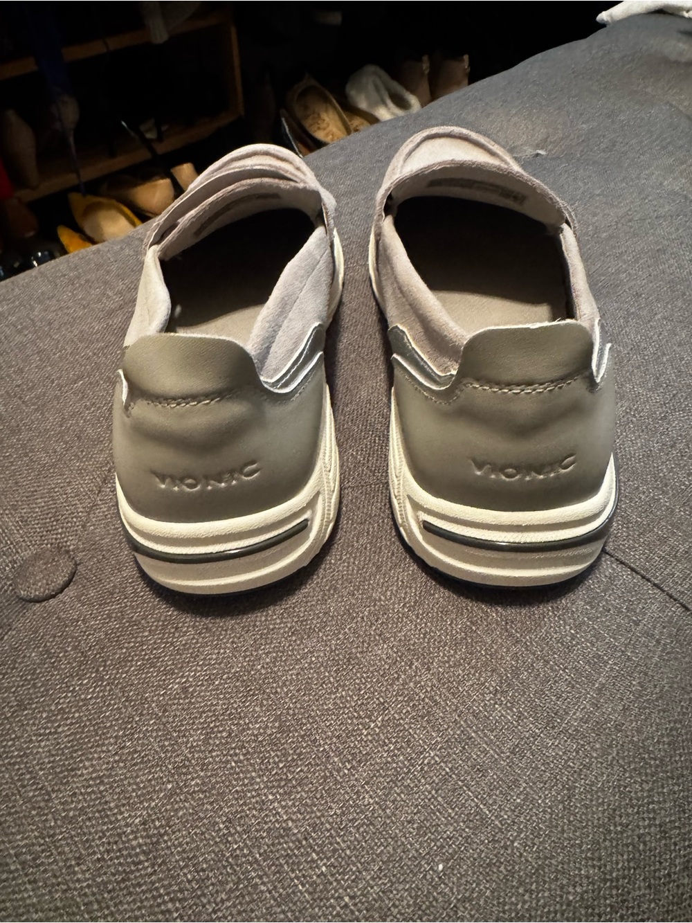 Vionic Taupe Suede Penny Loafers - Picture 4 of 8